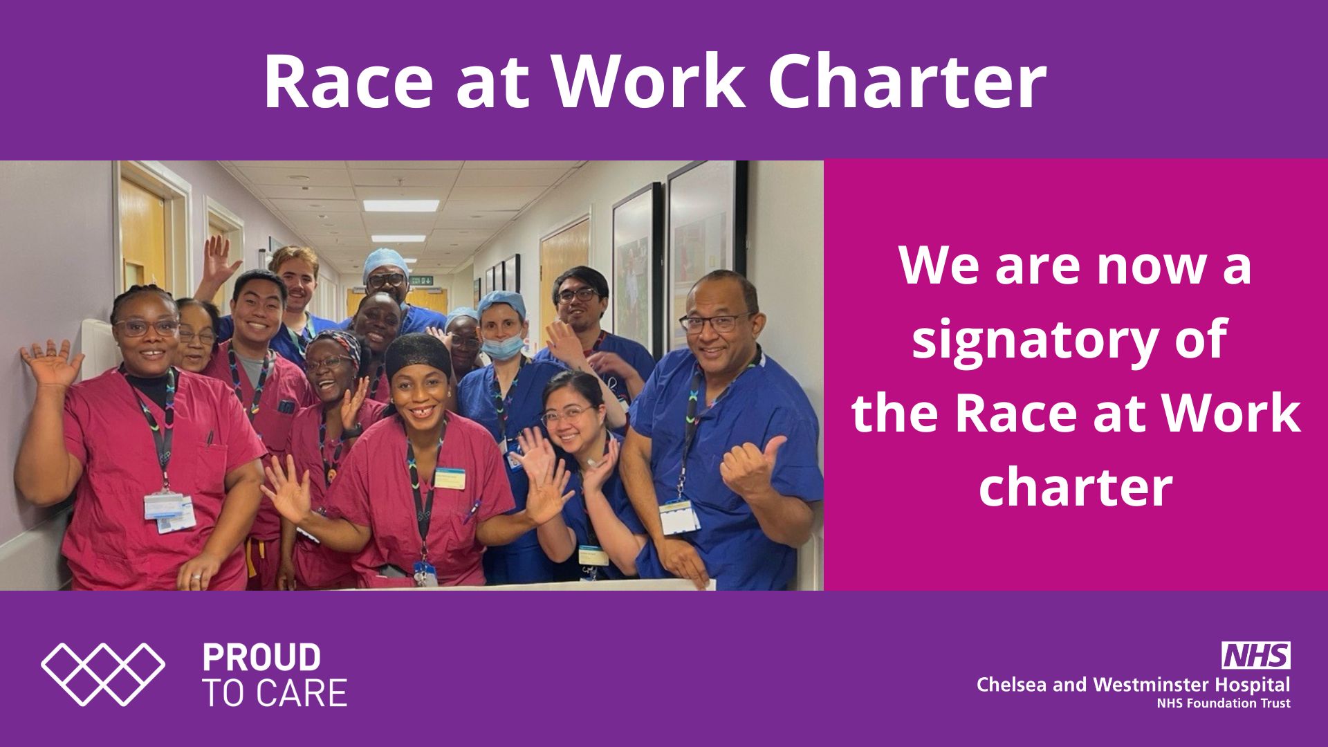 We are now a signatory of the Race at Work Charter
